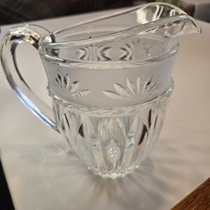 Cristal D'Arques Glass Etched Lead-Free‎ Crystal Pitcher